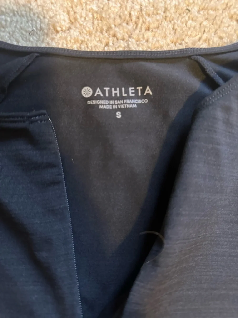 Athleta Black Long Sleeve Half-Zip Performance Top - Picture 2 of 5